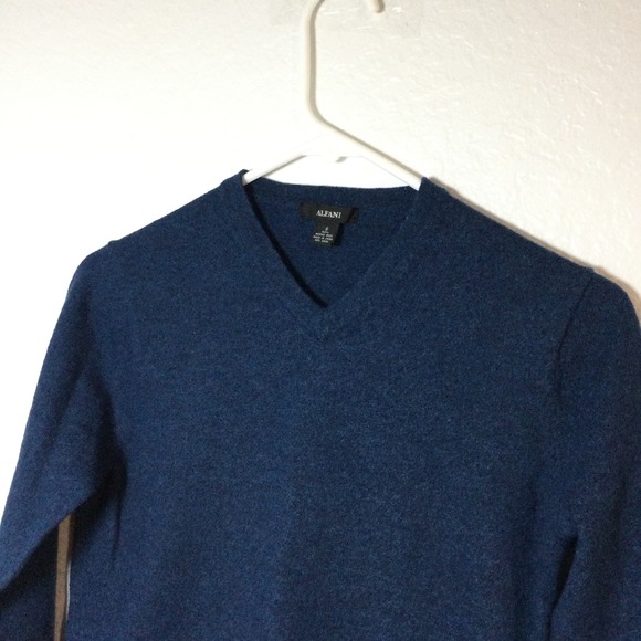 Alfani V-Neck Sweater Soft Knit Pullover Classic Blue Women's‎ Size S (137) - Picture 5 of 5